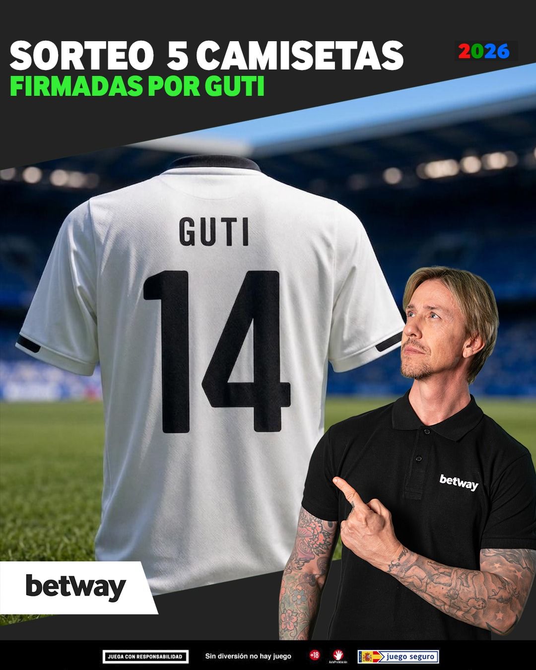 Guti en una pieza para Betway